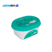 Hot Selling 200ml IML Plastic Frozen Yogurt Cup con cuchara de tapa